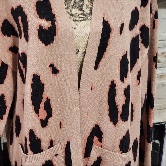 Zessica  Leopard Print Heavyweight Duster‎ Cardigan Sweater Plus Size XXL NEW!! - Picture 5 of 7